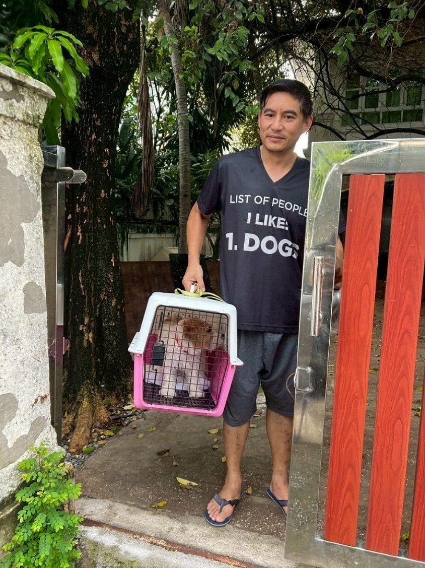 Picking up a dog from Bangkok and delivering it to Chanthaburi.